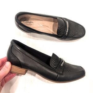 CLARKS Juliet Aster Women's Black Horsebit Loafers Size 8